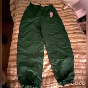Green Cargo Parachute Pants